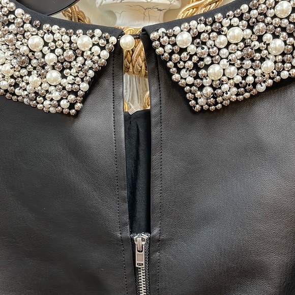 New Women’s Maeve Faux Leather Puff-Sleeve Blouse By Anthropologie!!🔥🔥🔥 - Picture 13 of 16